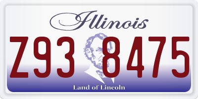 IL license plate Z938475