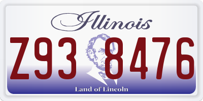 IL license plate Z938476