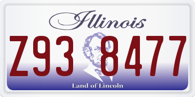 IL license plate Z938477