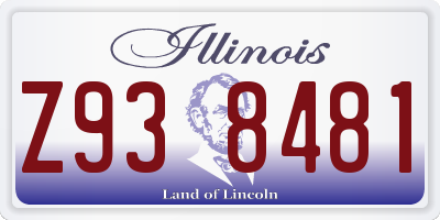 IL license plate Z938481