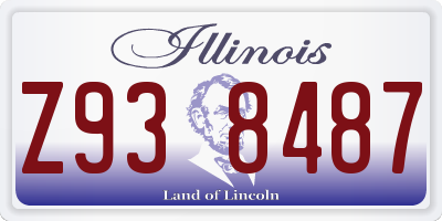 IL license plate Z938487