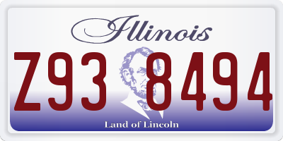IL license plate Z938494