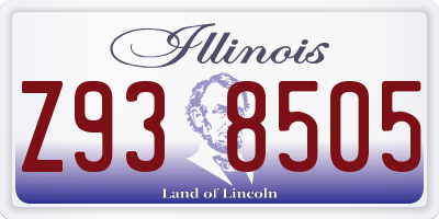 IL license plate Z938505