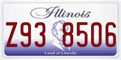 IL license plate Z938506