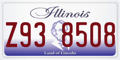 IL license plate Z938508