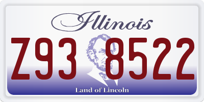 IL license plate Z938522