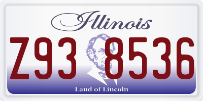 IL license plate Z938536