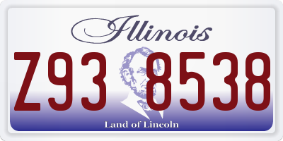 IL license plate Z938538