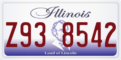 IL license plate Z938542