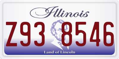 IL license plate Z938546