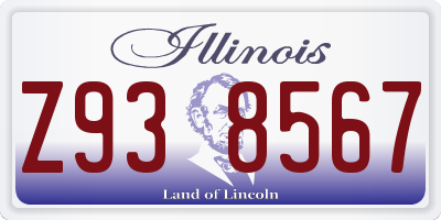IL license plate Z938567