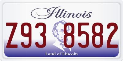 IL license plate Z938582