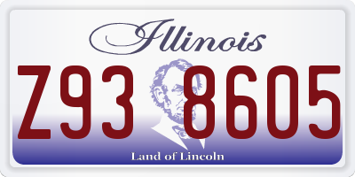 IL license plate Z938605