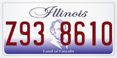 IL license plate Z938610