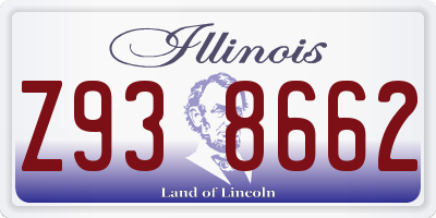 IL license plate Z938662