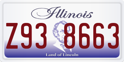 IL license plate Z938663