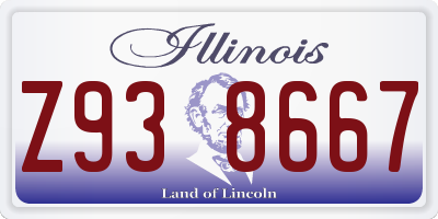 IL license plate Z938667