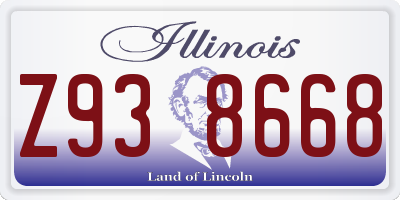 IL license plate Z938668