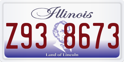 IL license plate Z938673
