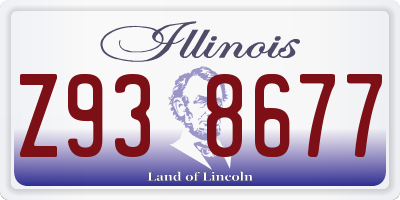 IL license plate Z938677