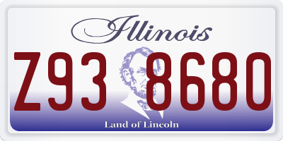 IL license plate Z938680
