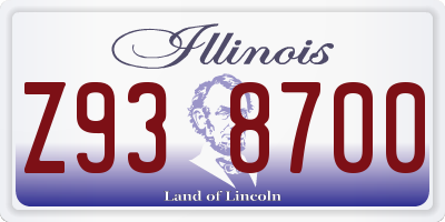 IL license plate Z938700
