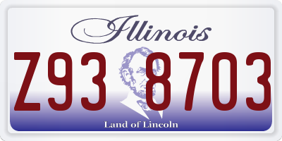 IL license plate Z938703