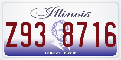 IL license plate Z938716