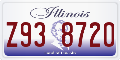 IL license plate Z938720