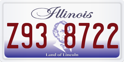 IL license plate Z938722