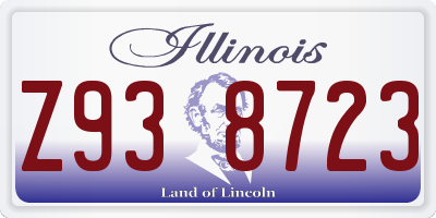 IL license plate Z938723