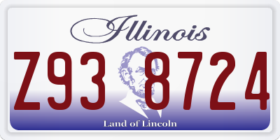 IL license plate Z938724
