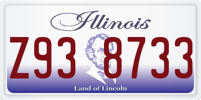 IL license plate Z938733