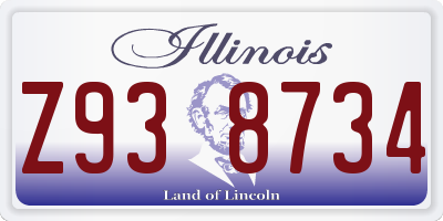 IL license plate Z938734