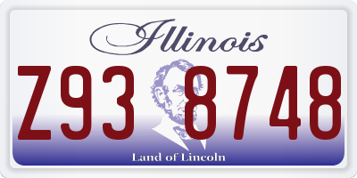 IL license plate Z938748