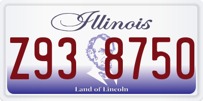IL license plate Z938750