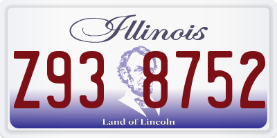 IL license plate Z938752
