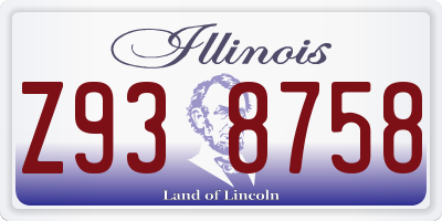 IL license plate Z938758