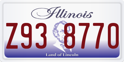 IL license plate Z938770