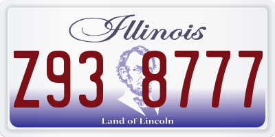IL license plate Z938777