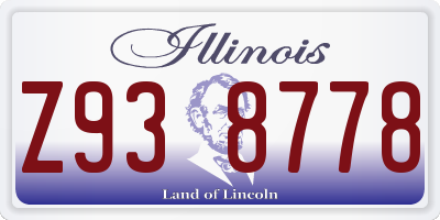 IL license plate Z938778