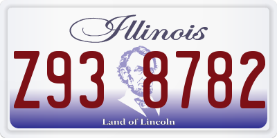 IL license plate Z938782
