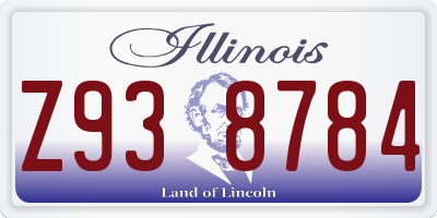 IL license plate Z938784