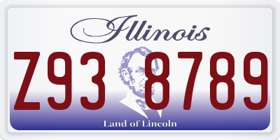 IL license plate Z938789