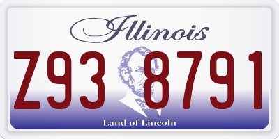 IL license plate Z938791