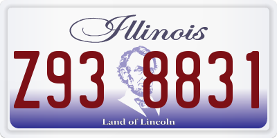 IL license plate Z938831