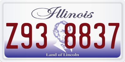 IL license plate Z938837