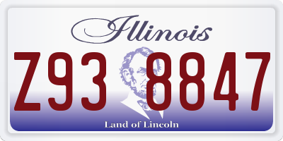IL license plate Z938847