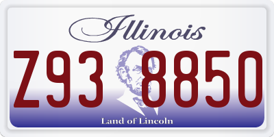 IL license plate Z938850