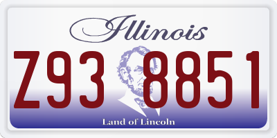 IL license plate Z938851